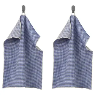 VÄLVÅRDAD tea towel, blue/white, 45x60 cm