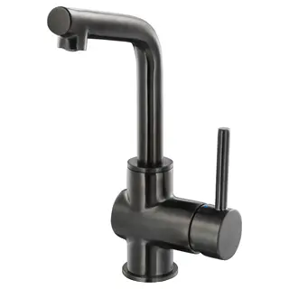 LUNDSKÄR wash-basin mixer tap, black, Height 25 cm