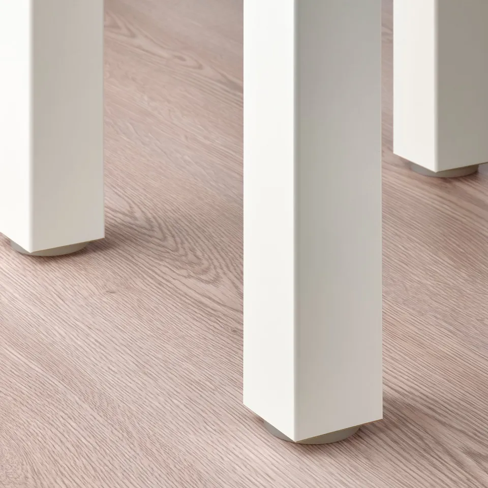 A close-up view of LACK tables legs, showing clean, minimalist design and sturdy construction.