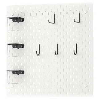 SKÅDIS pegboard combination, white, 56x56 cm