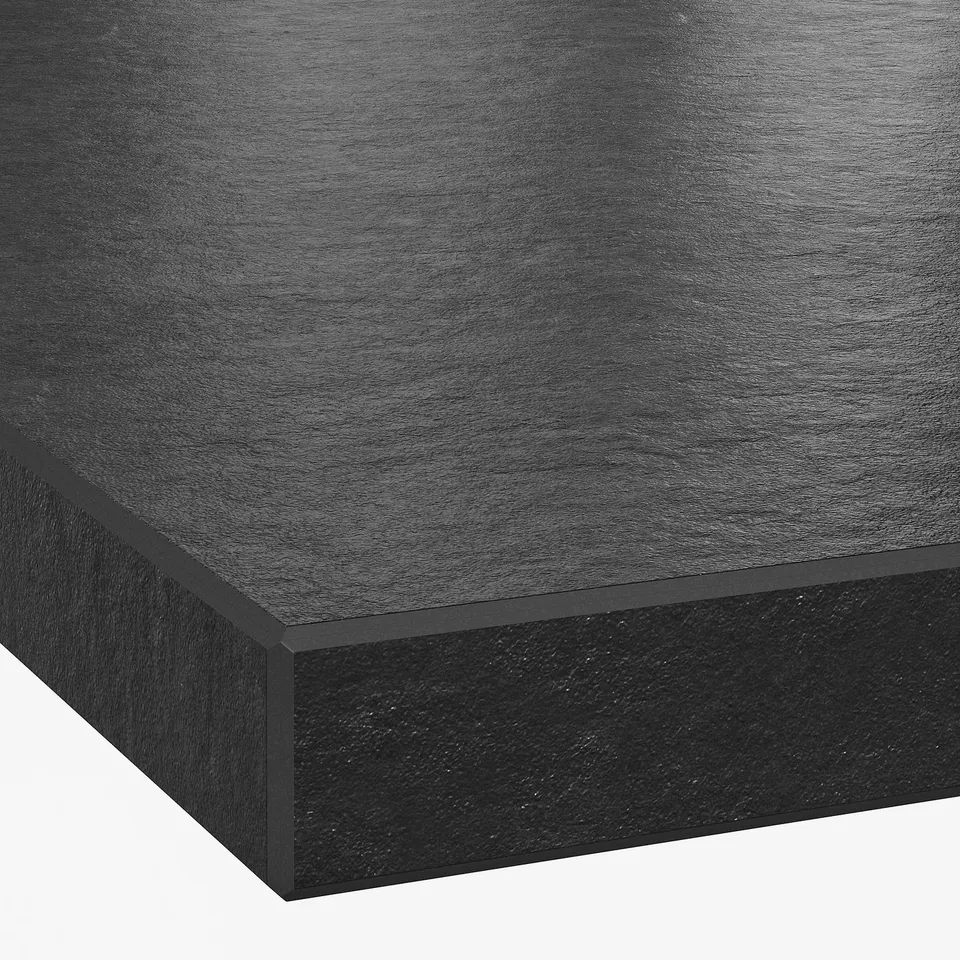 MÖCKLARP Custom made worktop, matt black/high pressure porcelain, 1 m²x4.0 cm