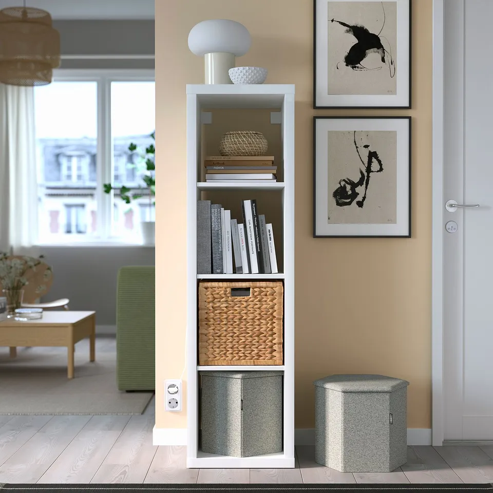 KJUGE Pouffe with storage, Öreryd grey-beige