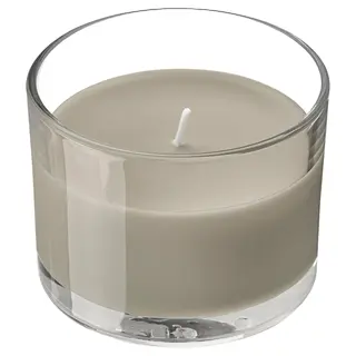 LOTSFÅGEL scented candle in glass, Sandalwood & patchouli brown, 20 hr