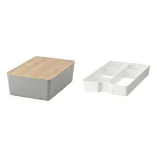 KUGGIS set: box with lid + insert with 5 compartments