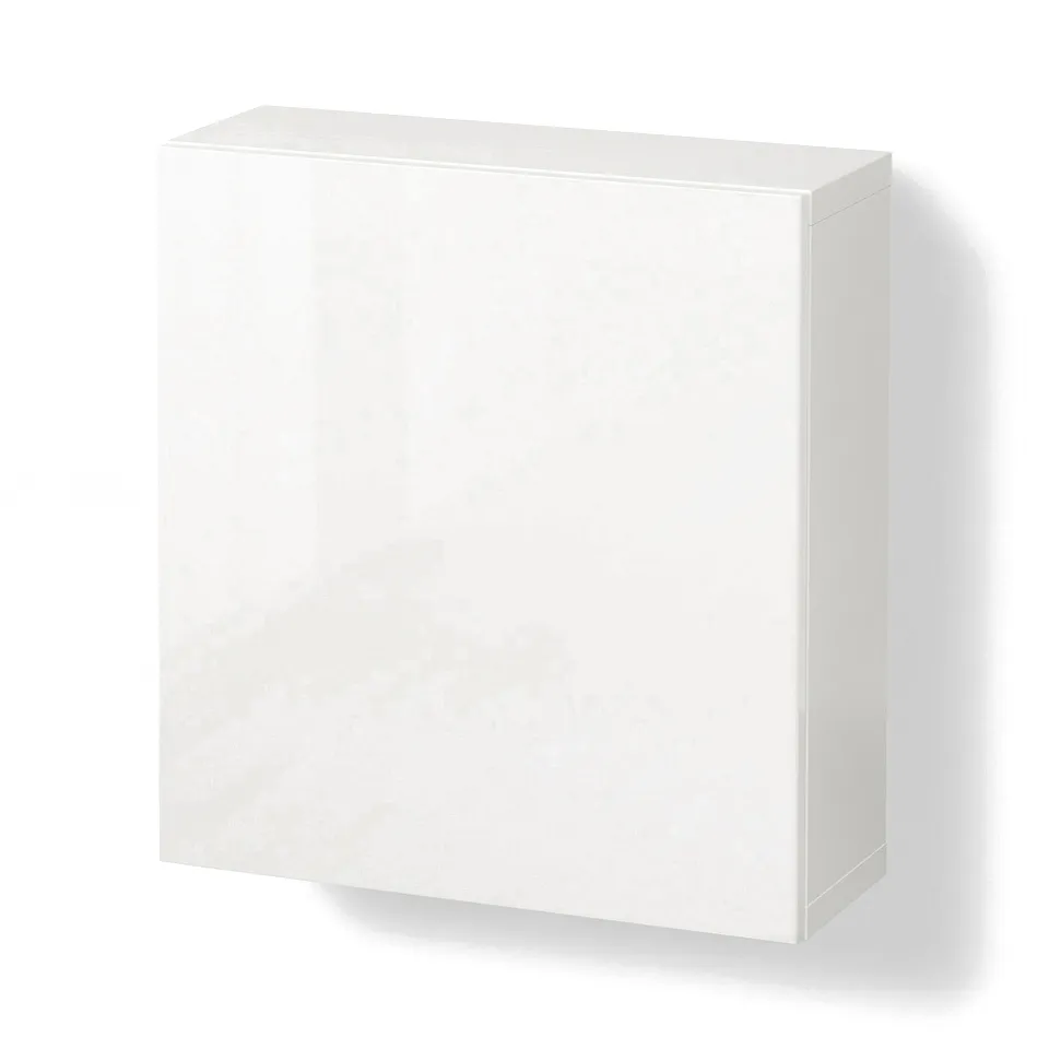 BESTÅ Wall-mounted cabinet combination, white/Selsviken high-gloss/white, 60x22x64 cm