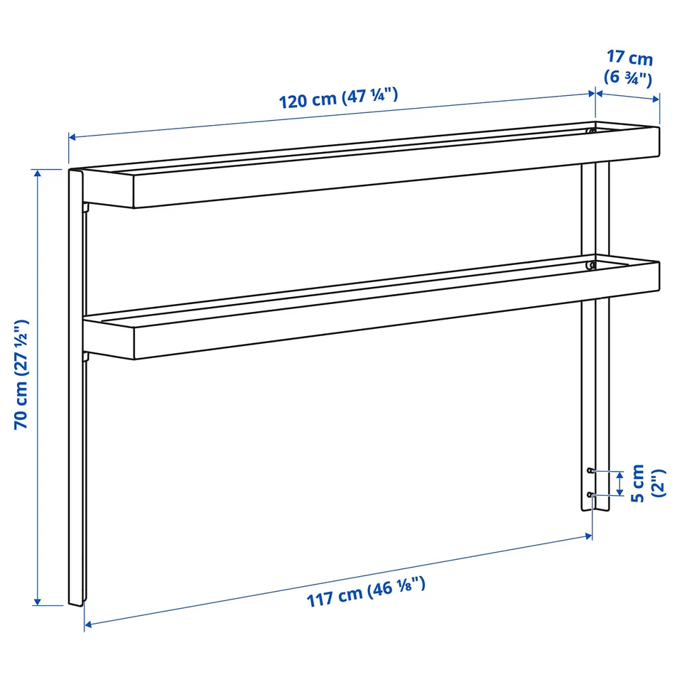 Illustration with measurements for the product: BÅTSKÄR.