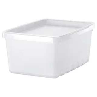 UPPSNOFSAD storage box with lid, transparent, 25x17x12 cm/3.5 l