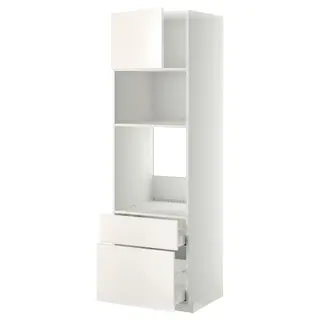 METOD / MAXIMERA high cabinet f built-in appliances, white/Veddinge white, 60x60x200 cm