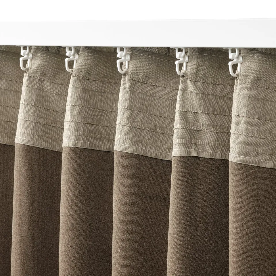 HÄGGVECKMAL curtains with tartan pattern for privacy.