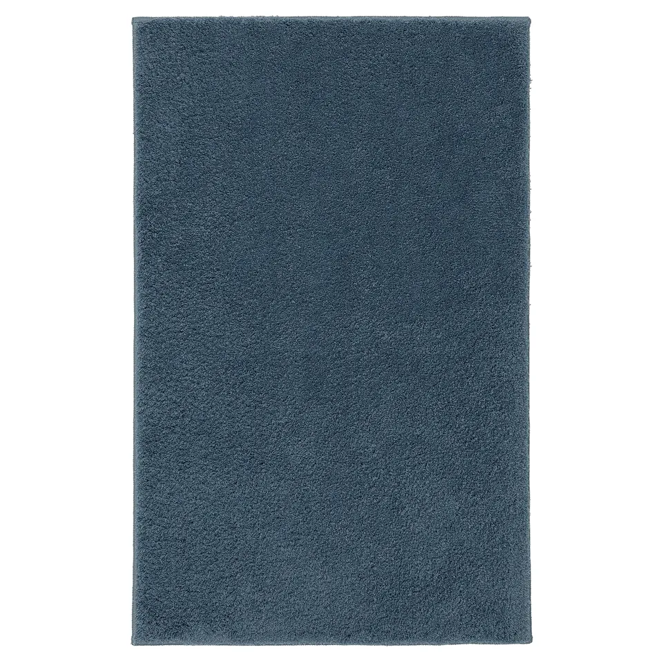 BACKMÅRA bath mat: teal, rectangular, plush texture, recycled polyester, latex backing.