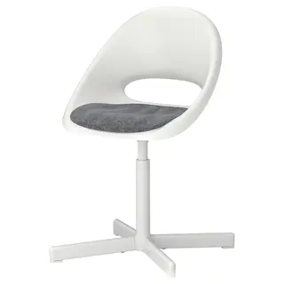 LOBERGET / SIBBEN children's desk chair with pad, white/dark grey