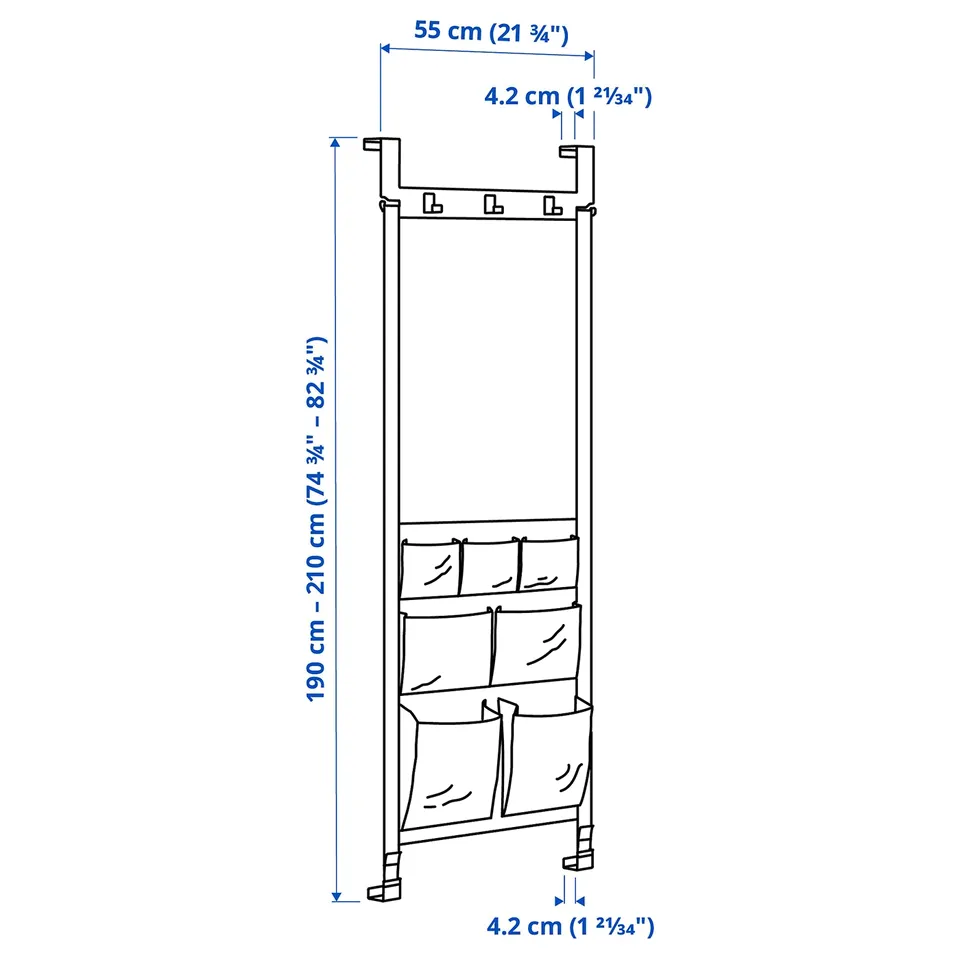 Illustration with measurements for the product: KOMPISHÄNG.