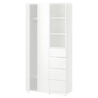 LASTARE wardrobe combination, white, 100x42x201 cm