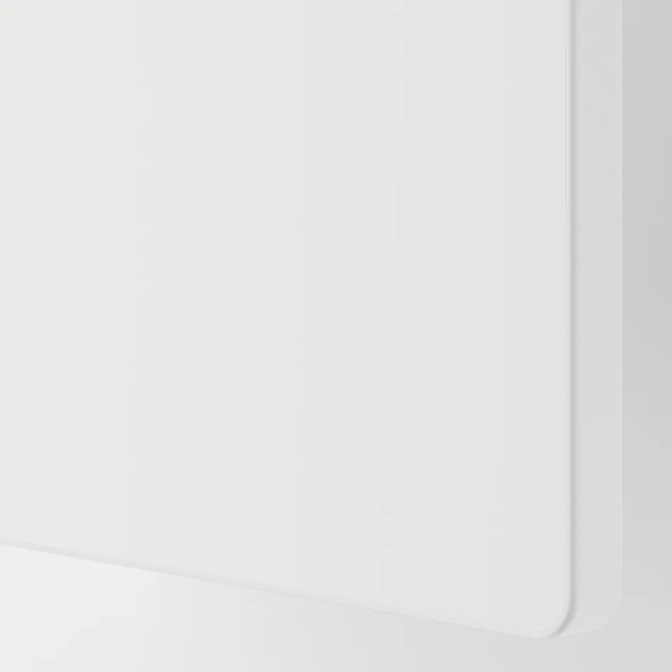 White SMÅSTAD kids loft bed with desk and storage, clean, modern design.