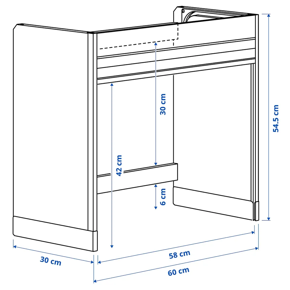 Illustration with measurements for the product: TITTEBO.