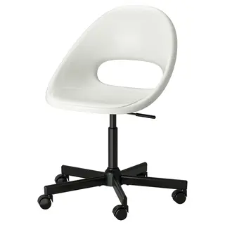 LOBERGET / MALSKÄR swivel chair, white/black, Width 67 x Depth 67 x Height 90 cm