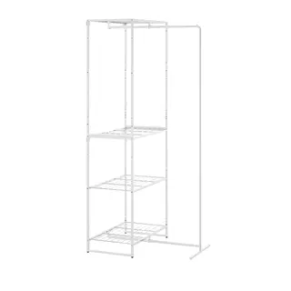 JOSTEIN shelving unit with drying rack, in/outdoor/wire white, 61x53/117x180 cm