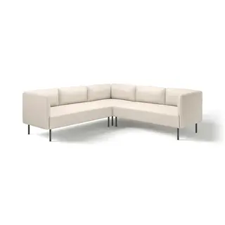LILLEHEM modular corner sofa, 4 seat, Vissle beige/metal, Height 73 x Depth 76 cm