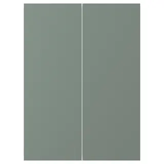 NICKEBO 2-p door f corner base cabinet set, matt grey-green, Width 25.7 x Height 69.7 cm