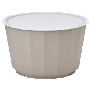 LÅGASKÄR coffee table, outdoor, beige, Height 42 cm