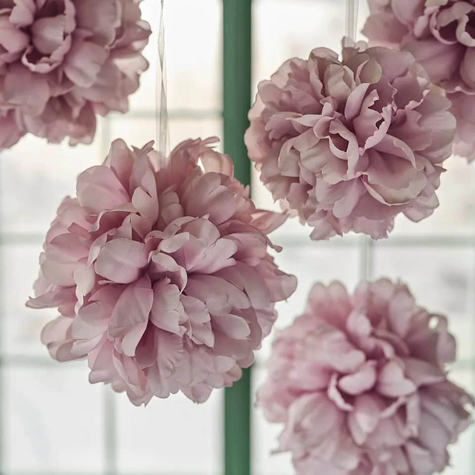 SMYCKA Artificial flower, in/outdoor hanging ball/hydrangea pale pink, 20 cm
