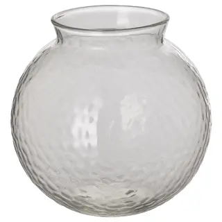 KONSTFULL vase, clear glass/patterned, Height 10 cm