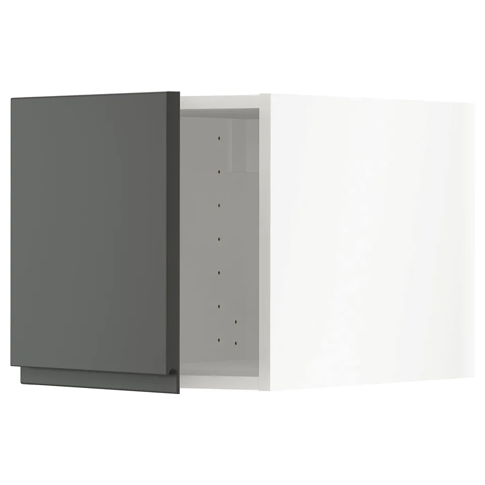 METOD kitchen unit, dark grey, wooden, rectangular with open compartment.