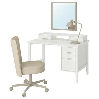 GULLABERG / BRYTNING desk and chair, white/beige
