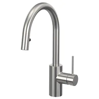 SALLSJÖN kitchen mixer tap pull out, stainless steel colour, Height 370 mm