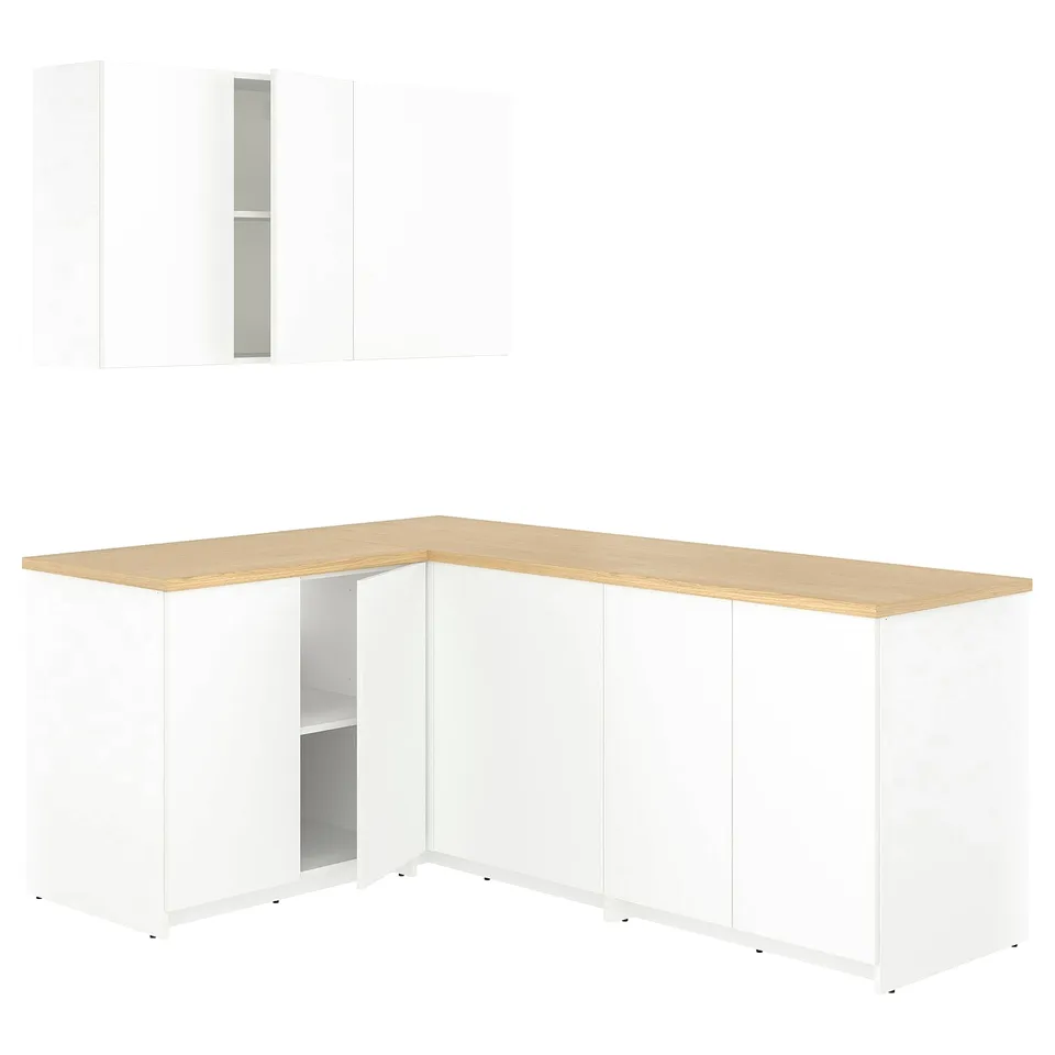 KNOXHULT Corner kitchen, white, 204x143x220 cm
