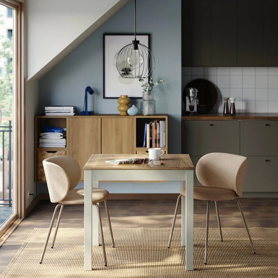 ÅLHULT / KRYLBO Table and 2 chairs, beige/brown/Tonerud dark beige, 80x74 cm