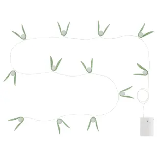 STRÅLA LED lighting chain, mistletoe battery-operated/green, 2.80 m
