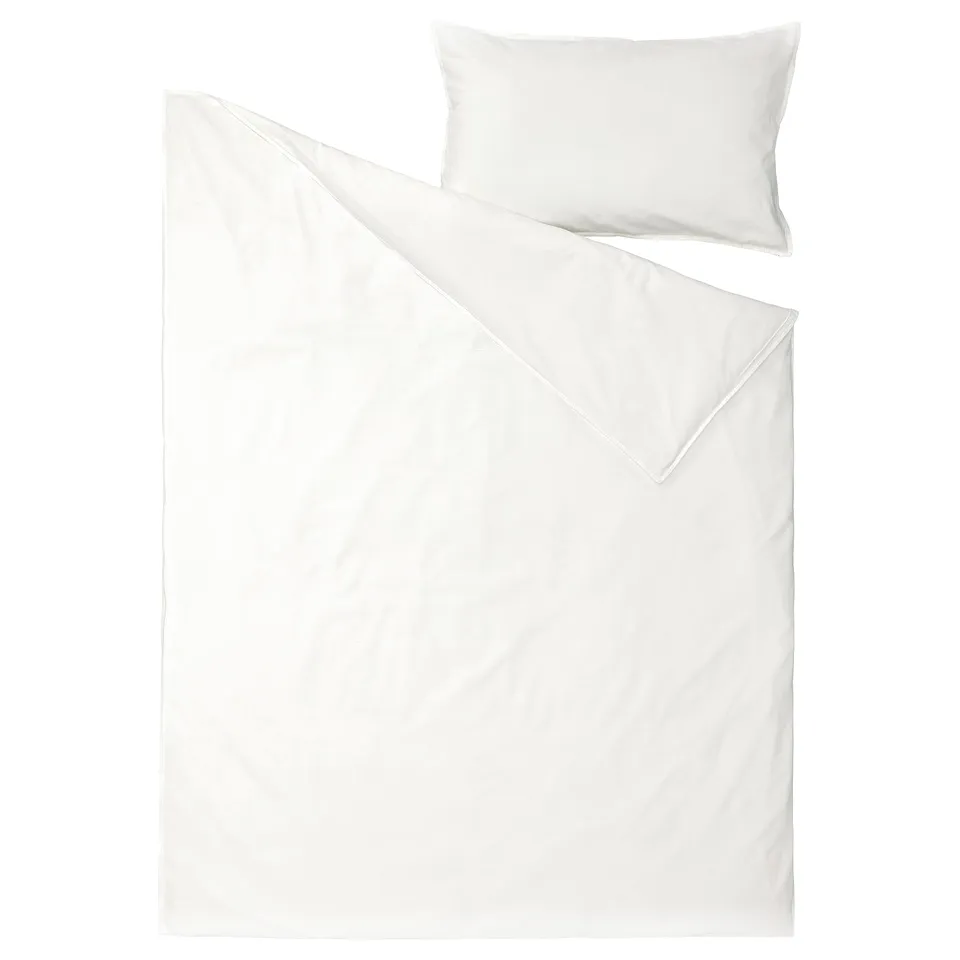 ÄNGSLILJA white bedding set - duvet & pillow, soft cotton.
