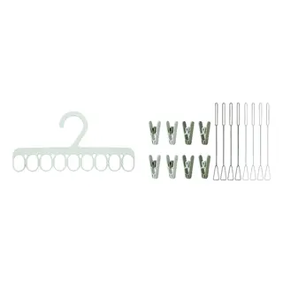 SLIBB set: hanger with 8 grip clips + hanging clothes peg