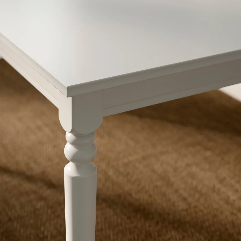 ROSENTORP / ROSENTORP Table and 4 chairs, white/white Kilanda light beige, 155/215x87 cm