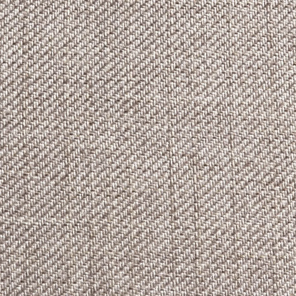 Ramefjäll bed: soft, beige, recycled polyester upholstery. Woven texture, machine-washable cover.