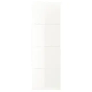 FÄRVIK 4 panels for sliding door frame, white glass, 75x236 cm