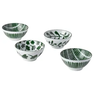 ENTUSIASM bowl, patterned/green, 12 cm