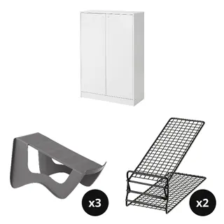 KLEPPSTAD/MURVEL/SKOSTALL set: shoe cabinet/storage + shoe organiser x3 + shoe organiser x2
