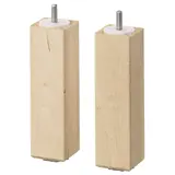 BJURVALLA leg, birch, 17 cm