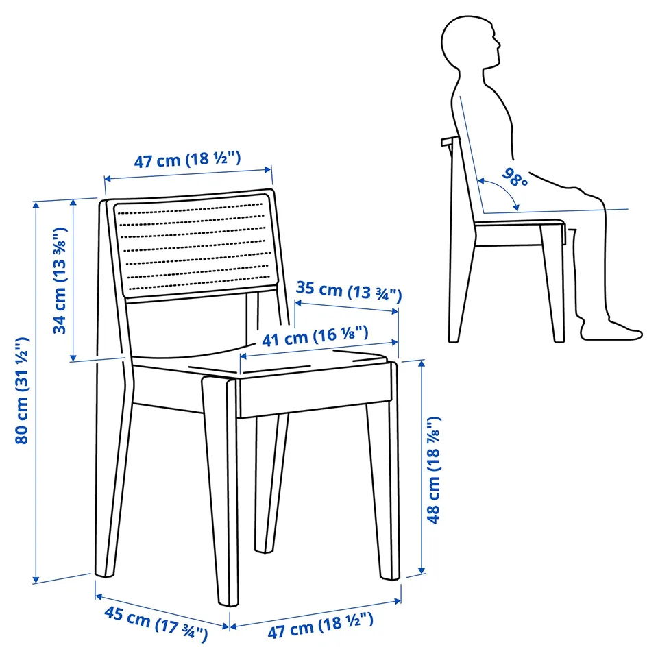 Illustration with measurements for the product: STOCKHOLM 2025.