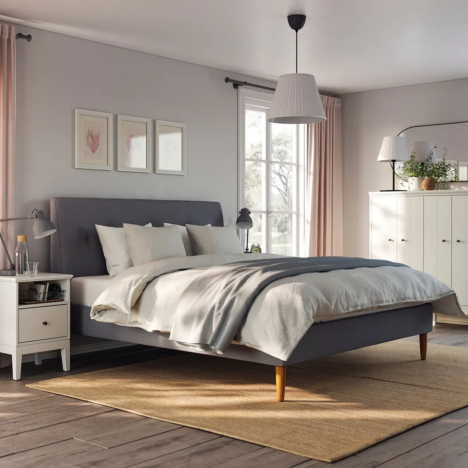 part: IDANÄS upholstered bed frame