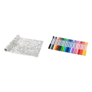 MÅLA/SANDLÖPARE set: colouring paper roll + felt-tip pen
