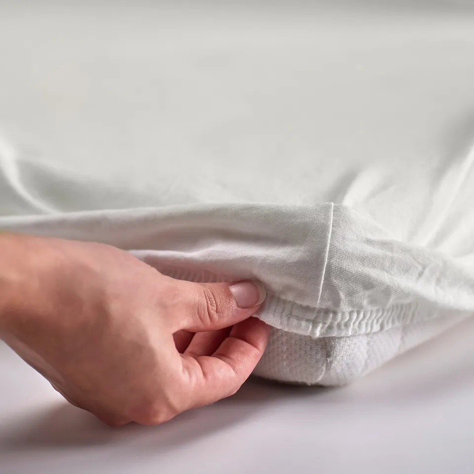 BARNDRÖM Fitted sheet for junior bed, white, 70x160 cm