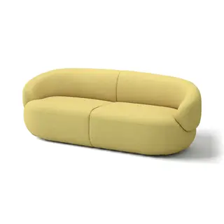 LILLESÄTER 3-seat sofa, Gunnared bright green-yellow, Depth 90 x Height 69 x Width 201 cm