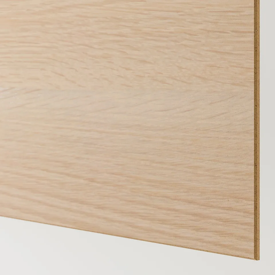 High-quality wooden panel in light finish, side view.