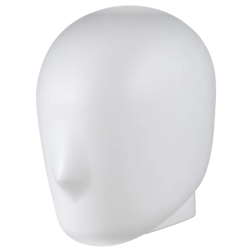 ISKÄRNA lamp, white, plastic, dome shape with smooth surface, minimalist design.