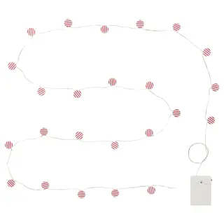 STRÅLA LED lighting chain, candy battery-operated/red, 2.8 m