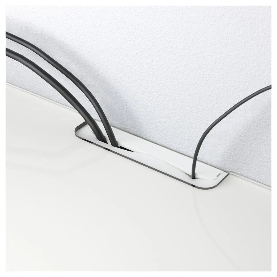 BESTÅ Top panel for TV, glass/white, 120x40 cm