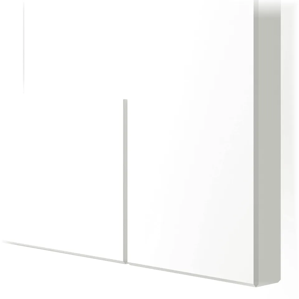 White PAX wardrobe corner, sleek and modern, quality finishes.